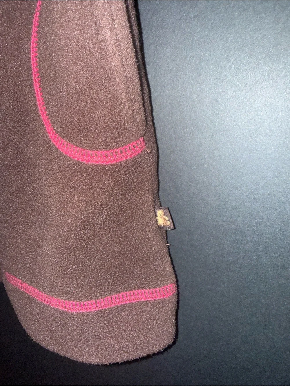 GAP Fleece Brown Tank with Pink Trim and Button Shoulder Details